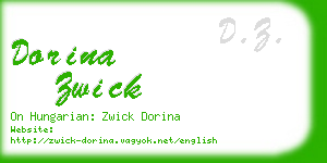 dorina zwick business card